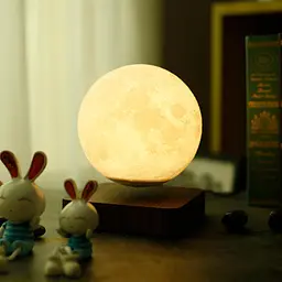 Магнітна левітаційна лампа HCNT Levitating Lamp Moon Dark Wood Grain SIM10-GW5-M - мініатюра 3