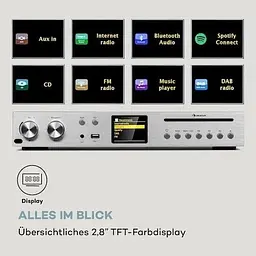 Підсилювач ресивер Auna HiFi CD Silver Star (10036446) - мініатюра 5