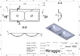 Умивальник Miraggio Jessel 1100-2 0000923, Білий - мініатюра 7
