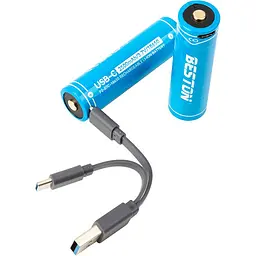 Акумулятор Beston USB Type-C 18650, 3.7V 2500mAh, Li-Ion, 2 шт (AA620371)