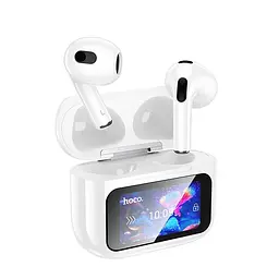 Бездротові навушники Hoco EW81 Elegant true wireless touch screen BT headset, BT5.4, 30mAh, 300mAh, 4h, white - мініатюра 5