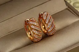 Сережки Xuping Jewelry Мовчання 1,9 см золотисті - мініатюра 2