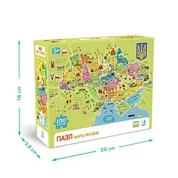 Пазли класичні DoDo Toys Карта України 100 ел. Зелений (IP-177-P-1230) - мініатюра 2
