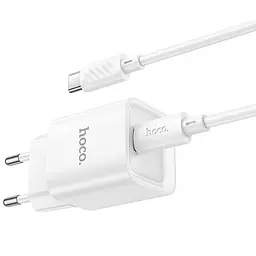 МЗП Hoco C146A Charm PD20W (1USB-C) + кабель Type-C to Type-C White - мініатюра 6