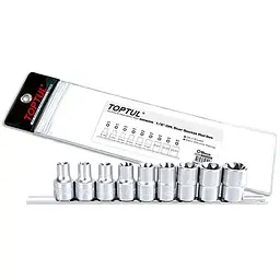 Комплект головок на планці 1/2" E10-E24 9од. Toptul hoz0007596 - мініатюра 1