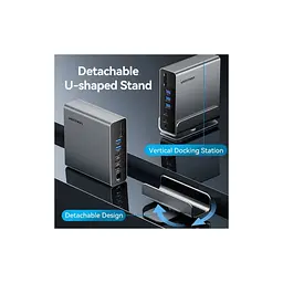 Концентратор Vention USB-C 15-in-1 2xHDMI + DisplayPort + RJ45 + SD/TF + 3.5mm gray (TPUH0) - мініатюра 7