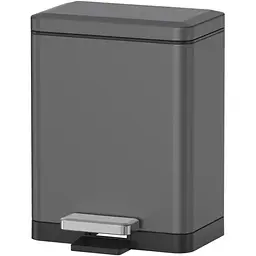 Відро для сміття з плавним закриттям прямокутне Koer TC-010315-07 15 л graphite KR5604, Графит
