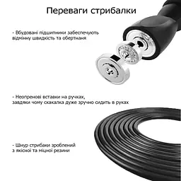 Скакалка з підшипником "Basic" TI-R-5102G зелений 3 м - мініатюра 2