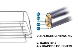 Полиця Fabrika Ola Нержавіюча сталь на самоклейній стрічці 40.4х13х10.5 см - мініатюра 4
