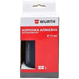 Коронка Wurth алмазная для железобетона 5Т 72 мм х 10 мм (166663572)
