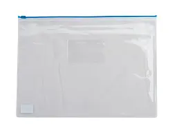 Папка-конверт на блискавці zip-lock, А5, BM.3947-99 BUROMAX глянсовий прозорий пластик, кольорова (4823078953612) Синій