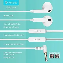 Навушники Celebrat G20 Wired Earphones Black - мініатюра 3
