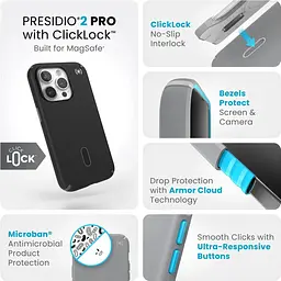 Оригінальний протиударний чохол Iphone 15 PRO Speck Presidio2 Pro MagSafe Black 150446-3205 - мініатюра 10