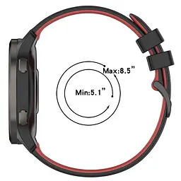 Ремінець Ribby для Smart Watch 20mm Black / Red - мініатюра 3