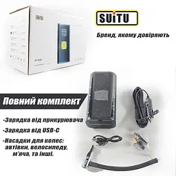 Автомобільний Компресор Suitu 6000 mAh 150 PSI 120W Автокомпресор Портативний Акумуляторний Автомобільний Насос для Авто Шин - мініатюра 7
