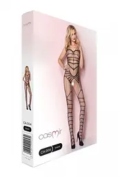 Чорний ажурний бодістокінг зі складним вертикальним плетінням Casmir CA004 One size - мініатюра 7