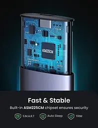 Зовнішня кишеня для накопичувача UGREEN USB-C to M.2 NGFF 5G Enclosure A TO C Cable 50cm (UGR-10903) - мініатюра 3