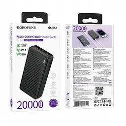 Повербанк для телефону Power bank Borofone PD20W+QC3.0 20000mAh Чорний - мініатюра 5