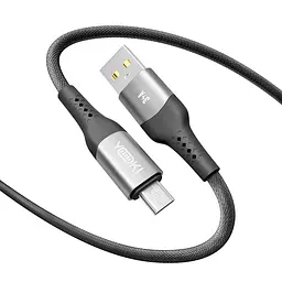 Кабель для заряджання та обміну даними Yoki YK-SO15 SOLID Series USB/MicroUSB 60W 3A/20V 1.2 м Чорний - мініатюра 4