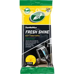 Серветки для салону Turtle Wax Fresh Shine Citrus Matt Finish Wipes цитрус матові 24 шт.