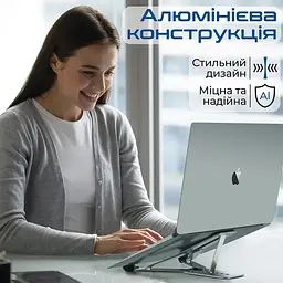 Підставка для ноутбука Promate iдставка для ноутбука PocketMount Grey (pocketmount.grey) - мініатюра 4