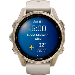 Смарт-годинник Garmin Fenix 8 AMOLED Sapphire 43mm Soft Gold with Fog Gray/Dark Sandstone Silicone Band (010-02903-10) [115093] - мініатюра 2