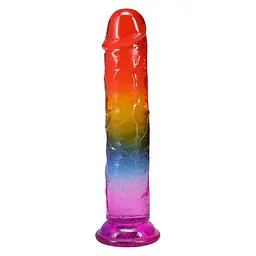 Ділдо Doc Johnson Crystal Jellies 8.5 Inch Classic Dong Rainbow, 21.6 см - мініатюра 3