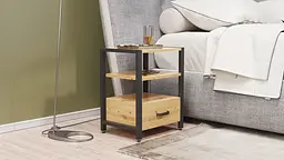 Тумба універсальна Ferrum-decor Вів'єн 1/1 50x41x40 чорний ДСП Дуб Артізан 16мм (FRD-104141) - мініатюра 2