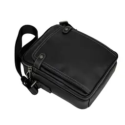 Сумка через плече чоловіча шкіряна Tiding Bag 8911A чорна - мініатюра 7