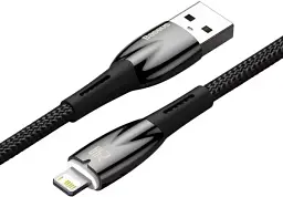 Кабель Baseus Glimmer Series Fast Charging Cable USB to Lightning 2.4A 1m CADH000201 Black - мініатюра 4