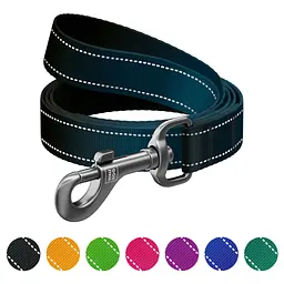 Повідець для собак WAUDOG Nylon Mono світловідбивний, S, Ш 15 мм, Д 300 см, чорний (46431)