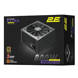 2E Gaming Блок живлення Extra Power (800W), >90%, 80+ Gold, 140мм, 1xMB 24pin(20+4), 2xCPU 8pin(4+4), 3xMolex, 6xSATA, 4xPCIe 8pin(6+2), Modular - мініатюра 10