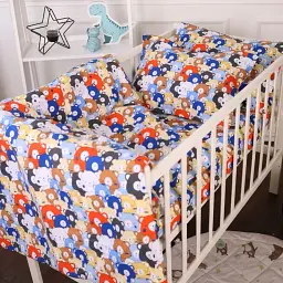 Комплект постільної білизни MirSon Бязь Kids Time 20-0032 Colored bears 160x220 см (2200009638749)