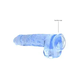 Фалоімітатор RealRock Crystal Clear 9", 25 см (блакитний)