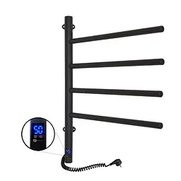 Електрична рушникосушка Navin Arabesque 480x600 Sensor з таймером, чорний муар 12-223033-4860, Чорний матовий, Електронний - мініатюра 2