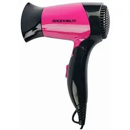 Фен для сушки волос Grunhelm GHD-508 мощный компактный дорожный 1400 Вт розовый с черным