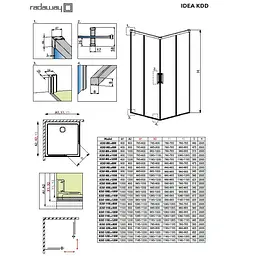 Душові двері Radaway Idea Black KDD 90x200,5 скло прозоре, ліва (387060-54-01L) - мініатюра 3