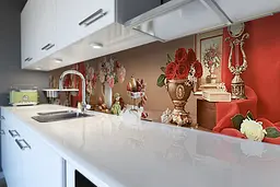 Кухонний фартух Пишні Букети вінілова наклейка півонії троянди квіти Коричневий Happy Pocket Z180786 - мініатюра 6