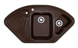 Кухонна мийка Adamant CONSENSUS mokko 1045x575x190 мм, кутова з крилом 104,5 см