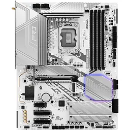 Материнська плата AsRock Z890 PRO RS WIFI WHITE (1851/Z890, 4*DDR5, PCIex16, HDMI/DP/TB4, 4xSATA, 4xM.2, 2.5Glan, 7.1c (Z890 PRO RS WIFI WHITE) - мініатюра 6