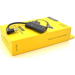 Перехідник USB-C 4-in-1 Audio Adapter USB-C + 3.5mm black iKAKU (KSC-377-TC)