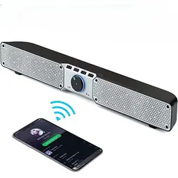 Портативна акустична колонка TAMPROAD RS-Q10, саундбар, Bluetooth, стерео 2×10 Вт, TF USB AUX, мікрофон, чорна