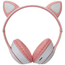 Дитячі навушники Cat MZ-023 Bluetooth RGB підсвічування FM microSD з котячими вушками біло-рожевий - мініатюра 3
