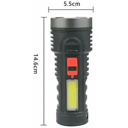 Світлодіодний ліхтар Police BL-822 ручний акумуляторний з бічним світлом 2800 mAh USB - мініатюра 3