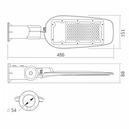 Ліхтар вуличний Videx LED 50W 5000K поворотний сірий (VL-SLе14-505) - мініатюра 3