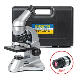 Мікроскоп SIGETA PRIZE NOVUM 20x-1280x з камерою 2 Мп + кейс + набор для дослідів (65244)
