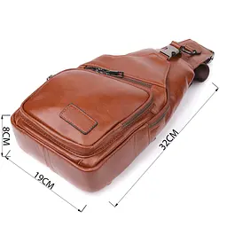 Чоловіча сумка через плече з натуральної шкіри Vintage 19х32х8 см sum0027408 - мініатюра 3