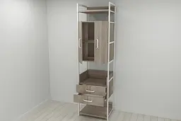 Шафа Гардероб Уні секція 5 серії Конект Ferrum-decor 220x60x50см Білий метал ДСП Дуб Сонома Трюфель 32 мм (FRD-104522) - мініатюра 9