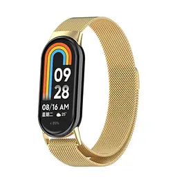 Ремінець для фітнес-браслета Boorui для Xiaomi Mi Band 8 і 9 міланська петля золотистий - мініатюра 4