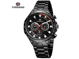 Чоловічий наручний годинник 6911 All Black Steel Forsining acs0031388 - мініатюра 2